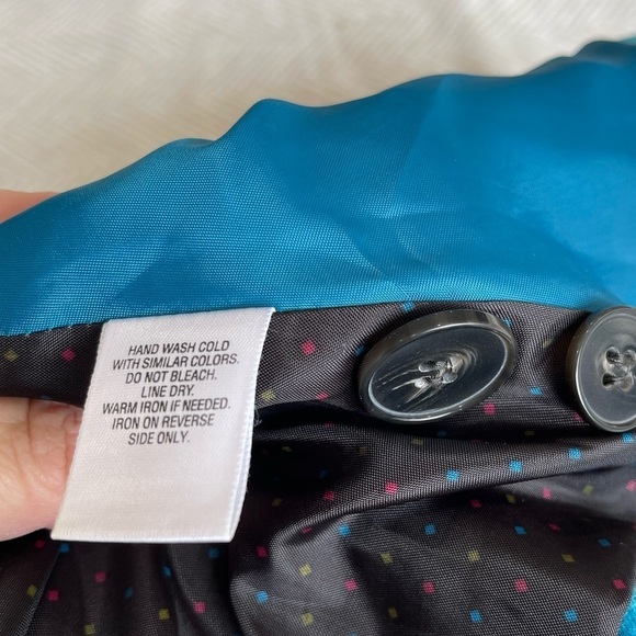 Covington extra large crush velvet teal blue peacock color jacket gorgeous - Picture 6 of 16